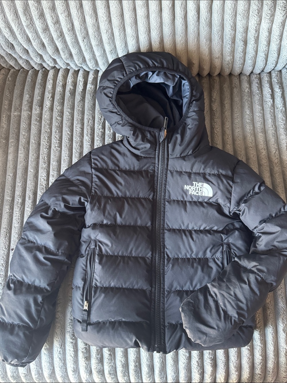The North Face Kids Black Hooded Puffer Coat